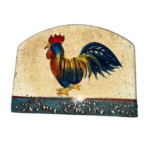 Noble Excellence Rooster Cafe Ceramic‎ Napkin Holder Multicolor Farmhouse